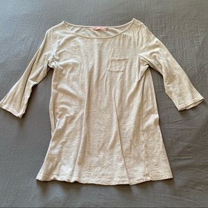 LOFT Sunwashed Bateau Three Quarter Sleeve Tee Shirt